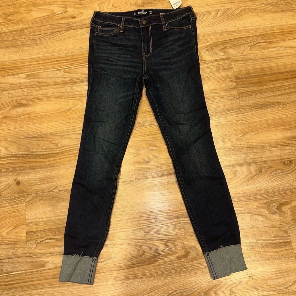 Hollister Blue Skinny Jeans Mid Rise Crop Super Skinny Fit 5L